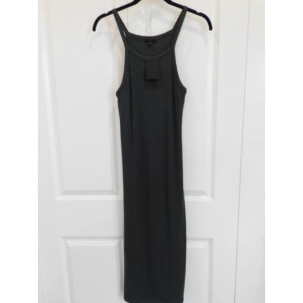 ATM Ribbed bodycon Tank Halter Dress NWT Size MEDIUM COAL Grey - Picture 10 of 13